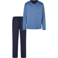 Hajo Pyjama lang 'Klima-Light' donkerblauw