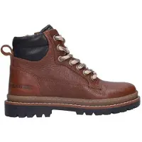 Braqeez Harvey leren enkelboots met profielzool - bruin Jongens Leer - maat 37