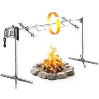 Vevor Lamsgrill 38 W 60 kg 1422,4 mm Rotisserie Spits Speenvarken Grill Roestvrij Staal voor Tuinfeesten