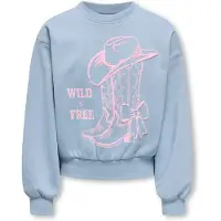 ONLY GIRLS Sweatshirt 'KOGFLORINE' lichtblauw / rosa