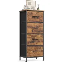 Songmics Kommode, opbergkast, 4 lades, staal, modern