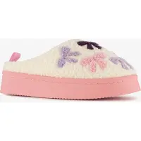 Thu!s meisjes instap pantoffels met strikjes crème roze maat 32/33