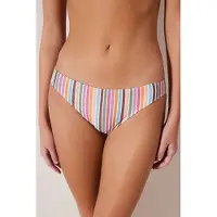 Pentik Gestreepte Midden-heup Bikini Onderkant