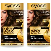 Syoss 2 x - Oleo Intense 5-86 - Haarverf - Permanente Haarkleuring - Lichtbruin - Langdurige Kleur - Voordeelverpakking - 2 stuks