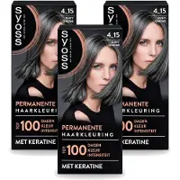Syoss 3 x - Coloration 4-15 Dusty Chrome - Haarverf - Grijsdekking - Vermindert Haarbreuk - Voordeelverpakking - 3 stuks