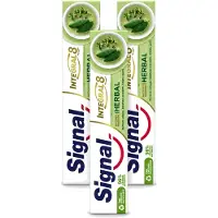 Signal 3 x - Integral & Actions - Tandpasta - Natuurlijke Kruiden - Gerecyclede Verpakking - 75 ml - Voordeelverpakking - 3 stuks