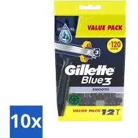 Gillette 10 x - Blue 3 Smooth - Wegwerpscheermesjes - Comfortabele scheerbeurt - 6 Scheermesjes - Scheermesjes - Wegwerpscheermesjes - Scheerbeurt - Comfortabele Scheerbeurt - Drie Mesjes