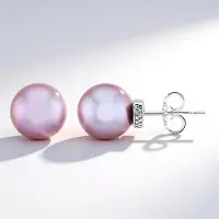 Cavill - Elegante zilveren oorbellen 925 sterling met paarse Ming parels 10 mm - Antieke afwerking - Ronde paarse parels - Nan collectie sieraden