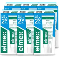 Elmex 6 x - Tandpasta - Sensitive Duopack - Gevoelige Tanden - 2 x 75 ml - Voordeelverpakking - 6 stuks