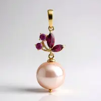Cavill - Paars Paarse Ming Parel Hanger - 925 Sterling Zilver Verguld - Braziliaanse Rhodoliet Marquise & Rond Geslepen - Luxe Elegante Ketting Dames