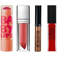 Maybelline - Lippen Set – Balsem Cherry Me + Laque 400 + Metallic Lipstick 90 + Matte Lipstick 30 -