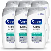 Sanex 6 x – Douchegel – Men Sensitive – 400 ml - Voordeelverpakking - 6 stuks