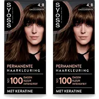 Syoss 2 x Permanent Coloration 4-8 - Haarverf - Chocolade Bruin - Voordeelverpakking - 2 stuks