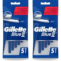 Gillette 2 x - Blue II - Wegwerpscheermesjes - Precisie & Comfort - 5 Scheermesjes - Voordeelverpakking - 2 stuks