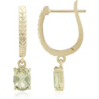 Cavill - Oorbellen 9K Geelgoud met 1,411 ct Ovaal Geslepen Diasporen - Turkse Edelstenen - Elegante, Stijlvolle Dames Sieraden