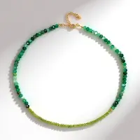 Cavill - Zilveren Halsketting - 925 Sterling Zilver Verguld - Peridoot 18,5 ct & Groene Onyx 55,8 ct - Elegante Sieraad voor Dames