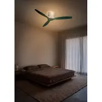 Create - Plafondventilator stil 40W (Ø132cm) - Sfeerlicht LED - Afstandsbediening - 6 snelheden - Programmeerbaar - WIND CALM CUSTOM RATTAN