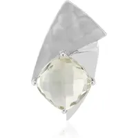 Cavill - Zilveren hanger met palladium - 3,035 ct Braziliaanse groene amethist - Antiek kussen-schaakbord slijpsel - Geometrisch modern design