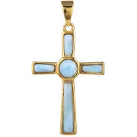 Cavill - Zilveren hanger - 925 Sterling Zilver met vergulding - 2,2 ct blauwe Larimar cabochons - Elegante sieraden vrouw & dames