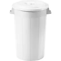 ICS Buitenprullenbak - 100 liter - Afvalbak buiten - Afvalton met deksel - Vuilnisbak - Afvalemmer - Wit
