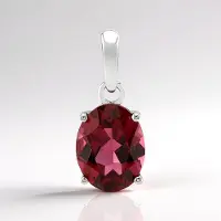 Cavill - Gouden Hanger 9K Witgoud - 1,60 ct Malawi Granaat Ovaal - Elegante Luxe Dameshanger Prong Zetting - Rood - Ovale Granaat Sieraden