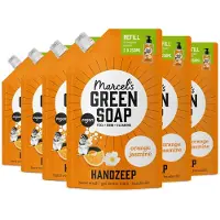 Marcel's Green Soap 6x Handzeep Sinaasappel & Jasmijn Navul Stazak 500 ml