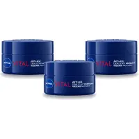 Nivea 3 x - Nachtcrème - VITAL Anti-Rimpel Herstellend - Voor rijpe huid - Met Vitamine F, Teunisbloemolie & Calcium - 50 ml - Voordeelverpakking - 3 stuks