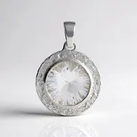 Cavill - 925 Sterling Zilveren Hanger - Maanblauwe Kwarts 4,71 ct - Rond Concave Facet - Filigrain Bezel - Elegant Braziliaans Sieraad