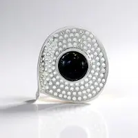 Cavill - Zilveren Filigraan Hanger - 925 Sterling Zilver Gerhodineerd - Mezezo Opaal Cabochon 0,945 ct - Ethiopische Opaal Sieraden Dames