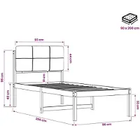 vidaXL Bedframe met gestoffeerd hoofdbord Naturel en lichtgrijs