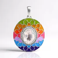 Cavill - Zilveren hanger met Braziliaanse ovale rozenkwarts 1,64 ct - 925 sterling zilver met zirkoon accent - elegant zilveren sieraad