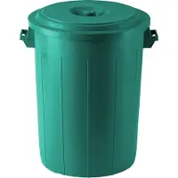 Stefanplast Buitenprullenbak - 70 liter - Afvalbak buiten - Afvalton met deksel - Vuilnisbak - Afvalemmer - Groen
