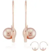 Cavill - Paarse Ming Pareloorbellen - 925 Sterling Zilver - Roségoudverguld - Ronde 6 mm Parels - Elegante, Stijlvolle Oorbellen voor Dames