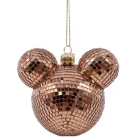 Disney Kerstbal plastic Mickey oren disco koper 8,5 cm