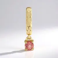 Cavill - Gouden Hanger 9 Karaat Geelgoud - Pezzottaite Edelsteen 0,12 ct Rondgeslepen - Madagaskar - Verfijnde Modieuze Gouden Sieraden Dames