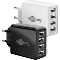 Goobay USB A oplader | | 4 poorten (USB A, 30W, Wit)