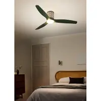 Create - Plafondventilator stil 40W (Ø132cm) - Sfeer- en hoofdverlichting LED - Afstandsbediening - 6 snelheden - Programmeerbaar - WIND CALM CUSTOM RATTAN