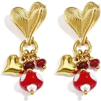 Yehwang Fae - Hartjes Oorbellen - Goud - Stainless Steel - Jewellery by Mae