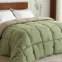 Casabel Zeer Warm Winterdekbed, 700 g/m², 240x260cm, Diamantstiksel, Zeer Comfortabel, 2 Personen, Saliegroen en Khaki