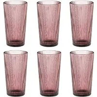 Mica Decorations Grigio Drinkglazen Set van 6 Stuks - Roze Longdrinkglazen - Vaatwasserbestendig - Breekbaar Glas - Longtail Serie - Hoogte 14 cm - Diameter 8 cm