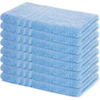 Lavea Set van 8 Handdoeken 50x100 cm, 100% Katoen – Zacht en Absorberend – Perfect als Handdoek voor Thuis en Hotel – Dolfijnblauw