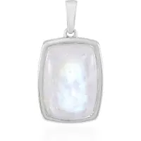 Cavill - Blauwe Maansteen Hanger 6,75 ct - 925 Sterling Zilver Gerhodineerd - Elegante Antique Cabochon - Luxe Sieraden