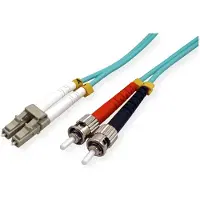 Value F.O. kabel 50/125µm OM3, LC/ST, LSOH, turkoois, 2 m