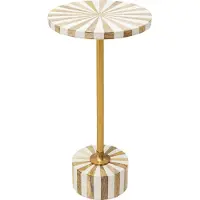 Kare Design bijzettafel Domero Cirque, wit/goud, salontafel, bijzettafel