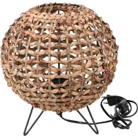 Natural Living "" Tafellamp NOA met Zwarte Metalen Structuur en Waterhyacint – H30 cm