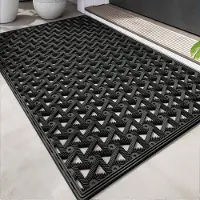 Famanu - Deurmat Buiten - Houdt de entree schoon en droog - Antislip en waterdicht - Zwart 1 stuk