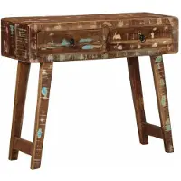 vidaXL Wandtafel 90x32x75 cm massief gerecycled hout