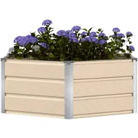 vidaXL Plantenbak Ivoor 129 x 129 x 45 cm Staal