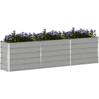 vidaXL Plantenbak Lichtgrijs 290 x 50 x 75 cm Gegevens staal