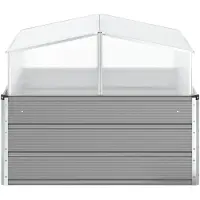 vidaXL Plantenbak Lichtgrijs 100 x 100 x 77 cm Gegalvaniseerd staal